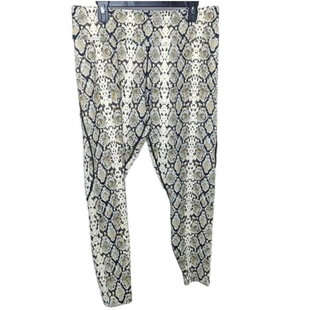 Alala‎ Captain Ankle Leggings Tan Snake Print Size 1X